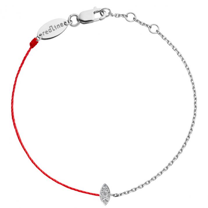 Pulsera en hilo y cadena con diamante de 0.5ct en oro blanco - Redline