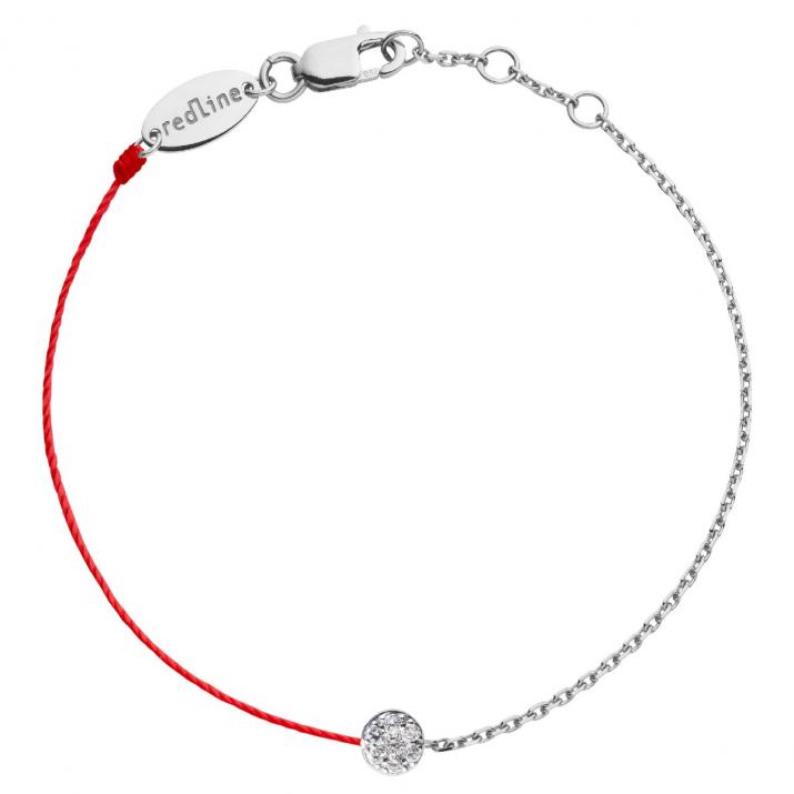 Pulsera en hilo y cadena con diamante de 0.5ct en base de oro blanco - Redline