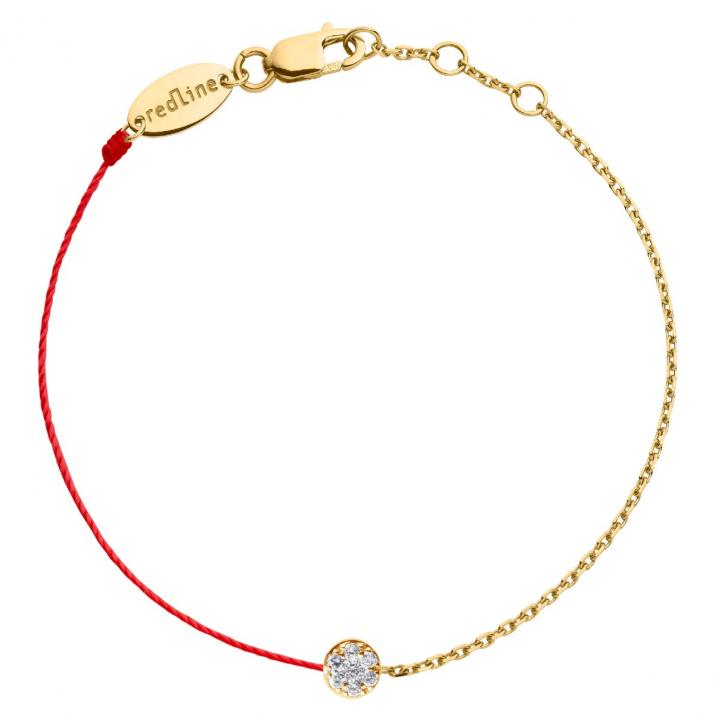 Pulsera en hilo y cadena con diamante de 0.5ct en base de oro amarillo - Redline