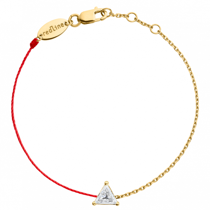 Pulsera en hilo y cadena con diamante de 0.20ct en base de oro amarillo - Redline - 0++