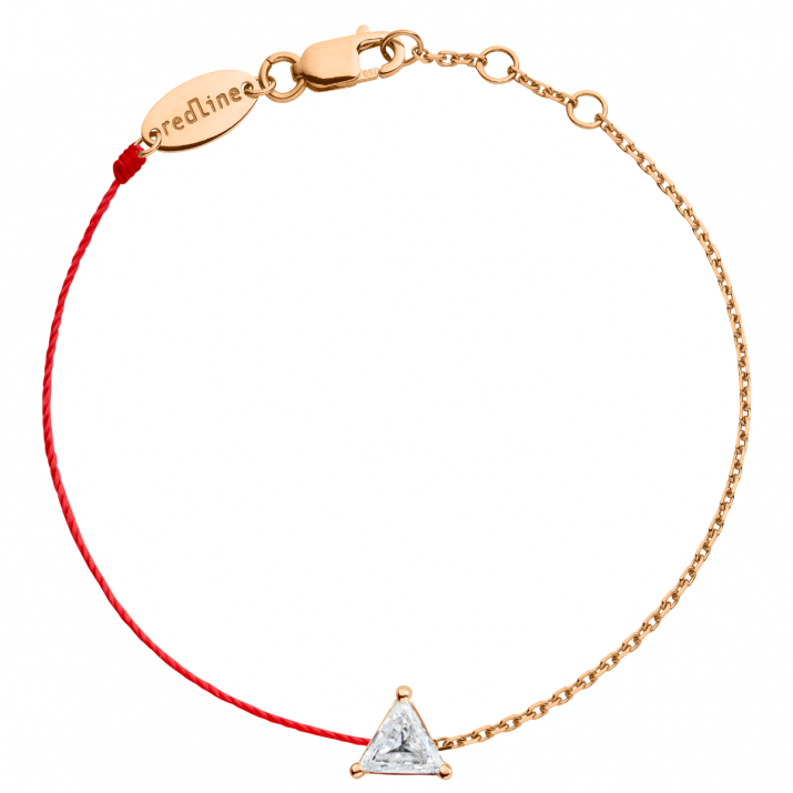 Pulsera en hilo y cadena con diamante de 0.20ct en base de oro rosa - Redline - 0++