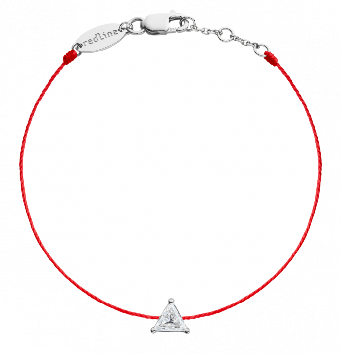 Pulsera en hilo con diamante de 0.20ct en base de oro blanco - Redline - 0++