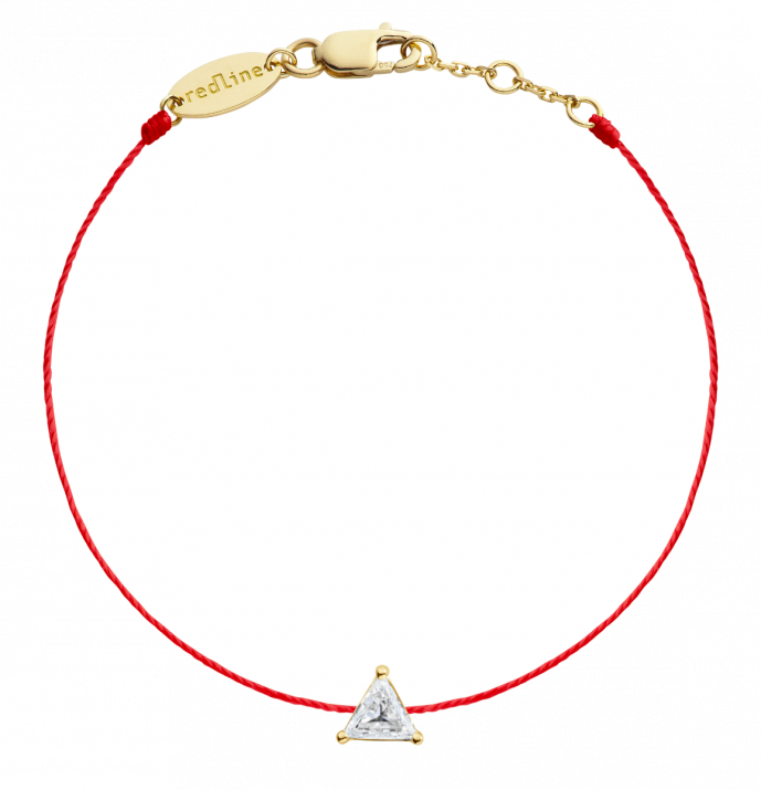 Pulsera en hilo con diamante de 0.20ct en base de oro amarillo - Redline - 0++