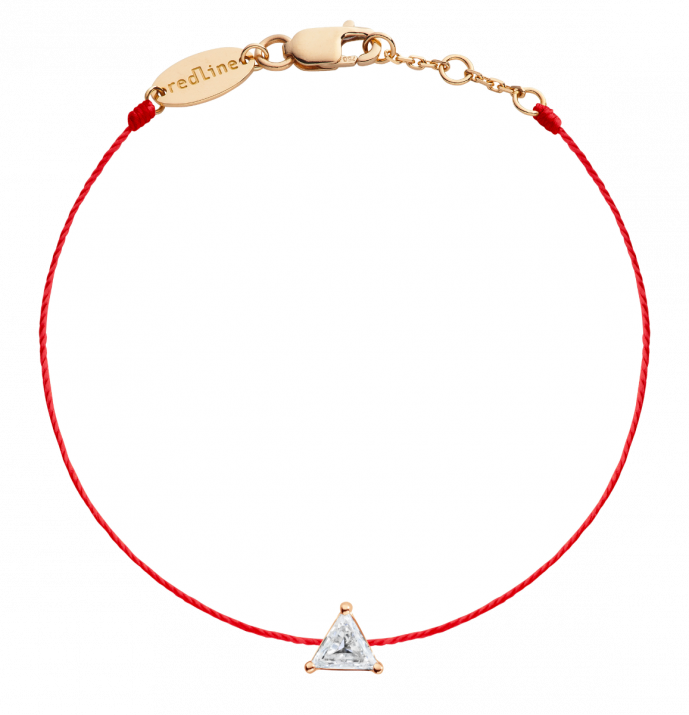 Pulsera en hilo con diamante de 0.20ct en base de oro rosa - Redline - 0++