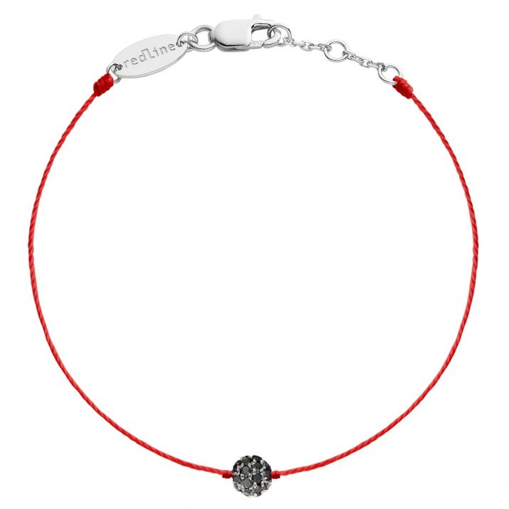 String bracelet with 0.19ct black diamond in white gold prong setting - Redline