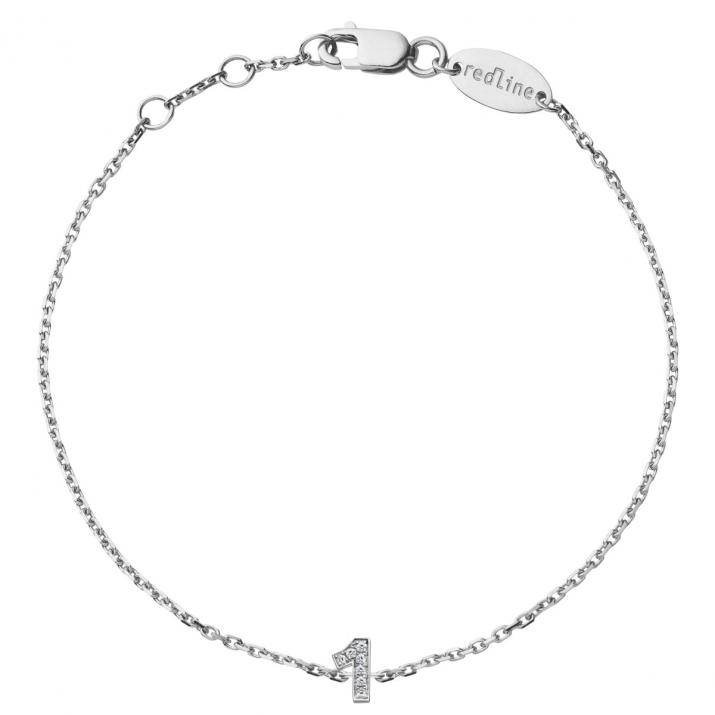 Mi número Pavé Diamonds Cadena Pulsera de oro blanco - Redline - 0++