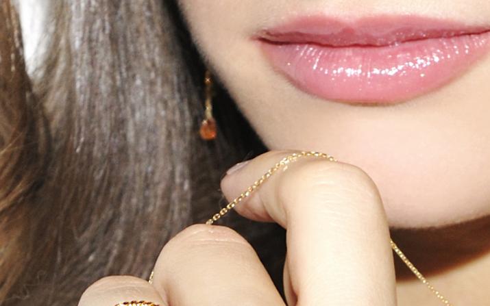 5cm dangling earrings with coloured sapphire in rose gold prong setting - Redline - 0++