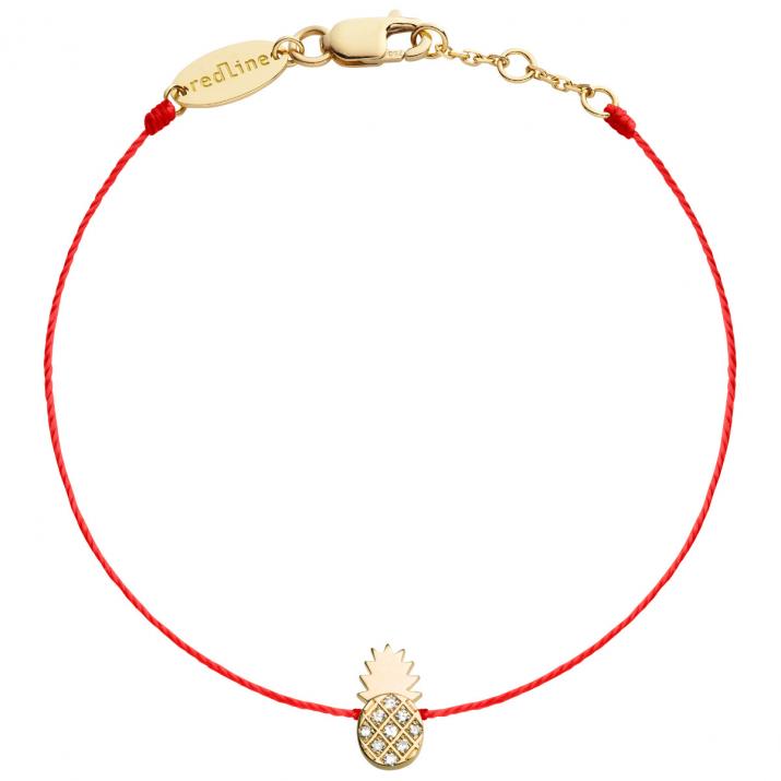 Pulsera de hilo de piña de oro rosa con pavé de diamantes - Redline - 0++