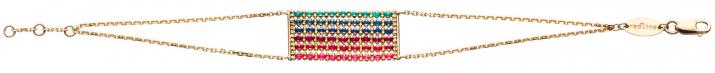 Multi-chain rectangular shape bracelet in yellow gold - Redline - 0++