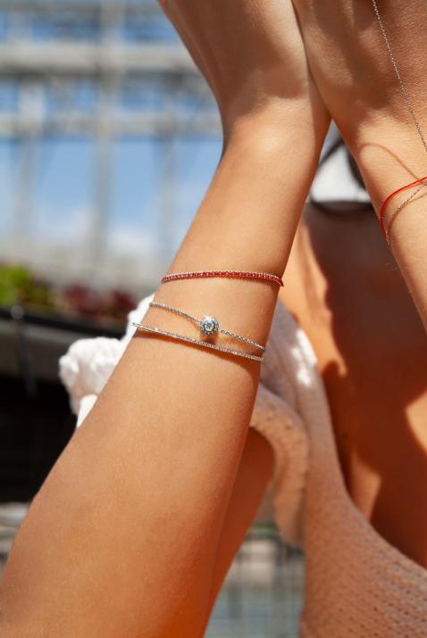 Pulsera en cadena con diamante de 0.26ct en base de oro negro - Redline - 0++