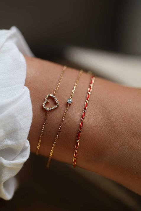 Pulsera Entrelacet de oro amarillo con hilo - Redline - 0++