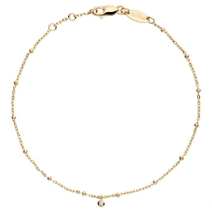 Yellow gold chain bracelet with diamond - Redline - 0++