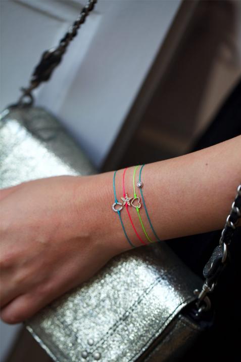String bracelet with diamond-paved star in black gold - Redline - 0++