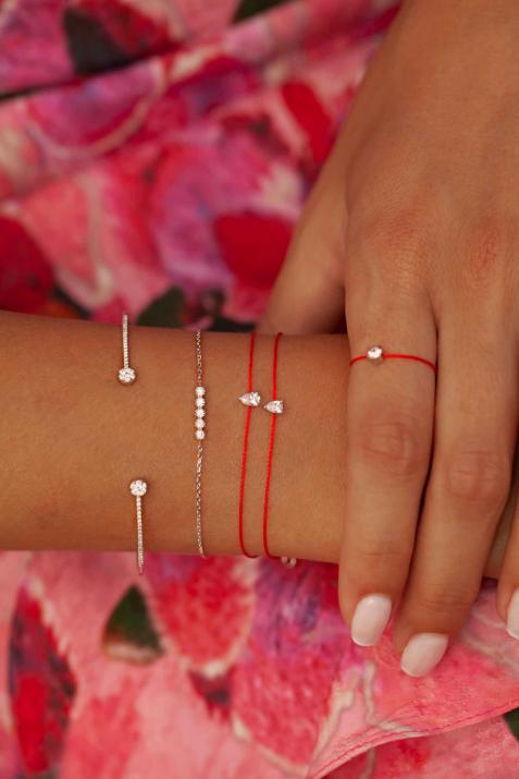 Pulsera en cadena con 0.7ct de diamantes en base de oro blanco - Redline - 0++