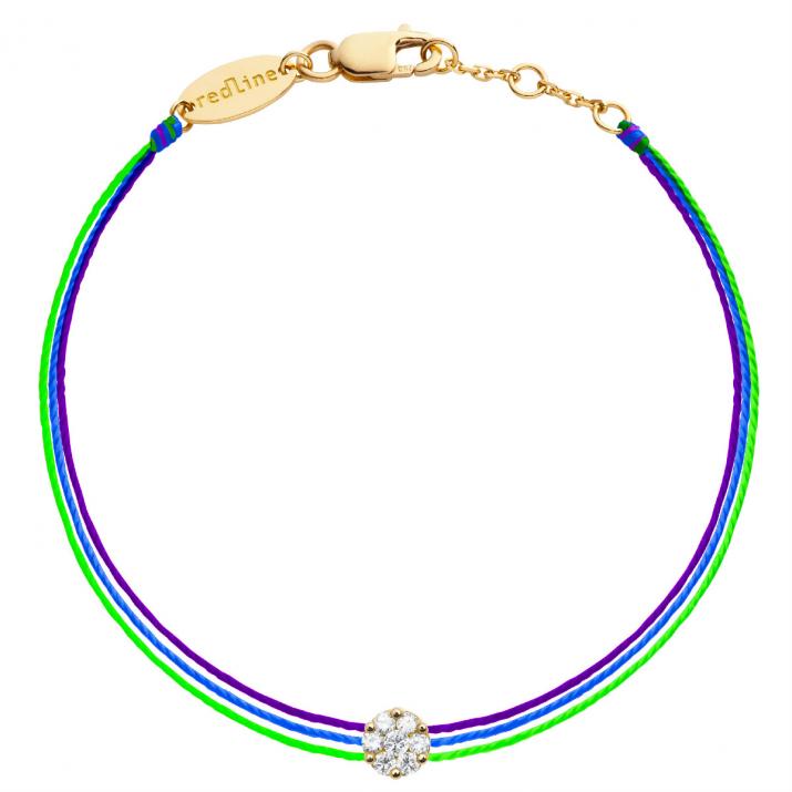 Pulsera multihilos para mujer con diamante de 0.05ct en oro amarillo - Redline - 0++