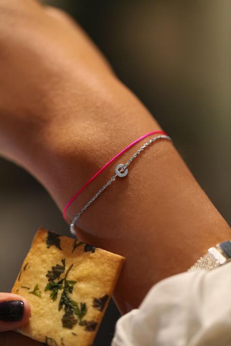 Pulsera Redline Alfabeto Hilo y Cadena en Oro Blanco - Redline - 0++