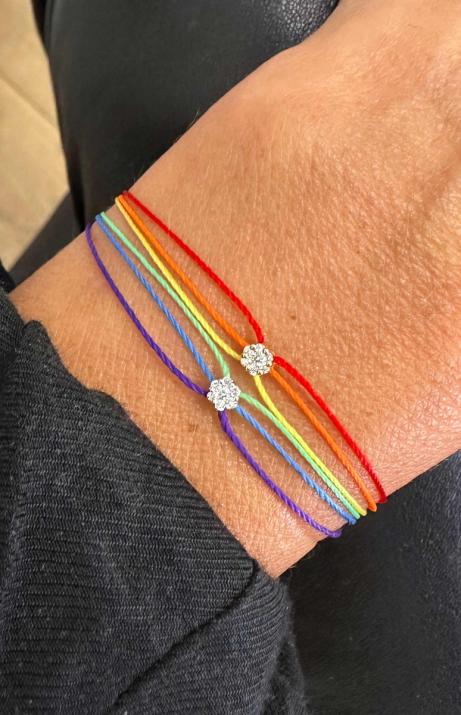 Pulsera multihilos para mujer con diamante de 0.05ct en oro amarillo - Redline - 0++