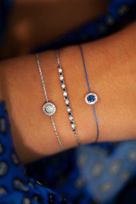 Pulsera en cadena con diamante de 0.26ct en base de oro blanco - Redline - 0++