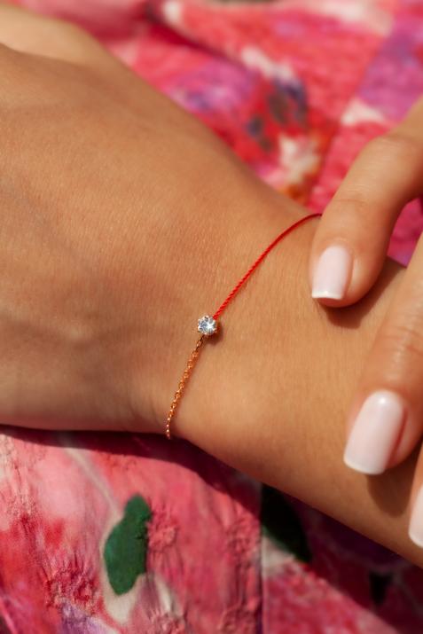 Pulsera So Absolu de medio hilo y media cadena en oro rosa - Redline - 0++