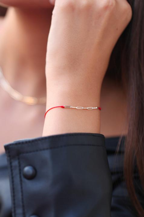 Pulsera My Way de hilo y oro blanco - Redline - 0++