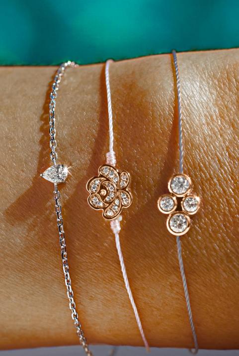 Pulsera en hilo diamante Nymphéa Redline en Oro Rosa - Redline - 0++