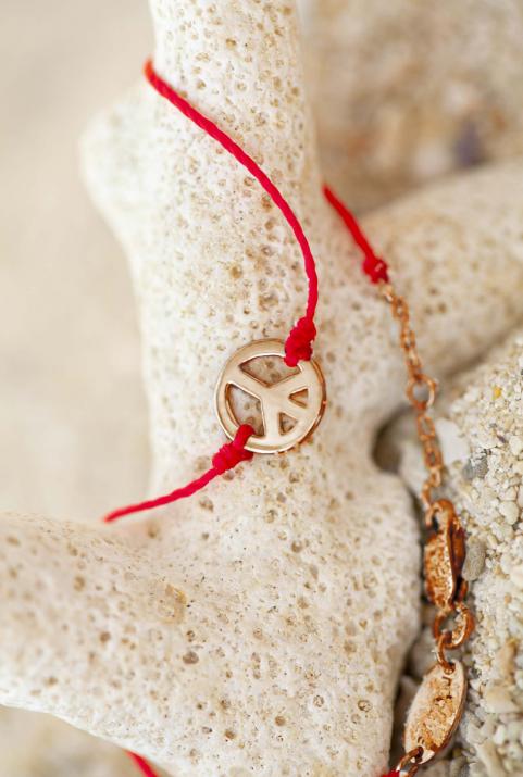 Bracelet String Mini Peace Rose Gold Child - Redline - 0++