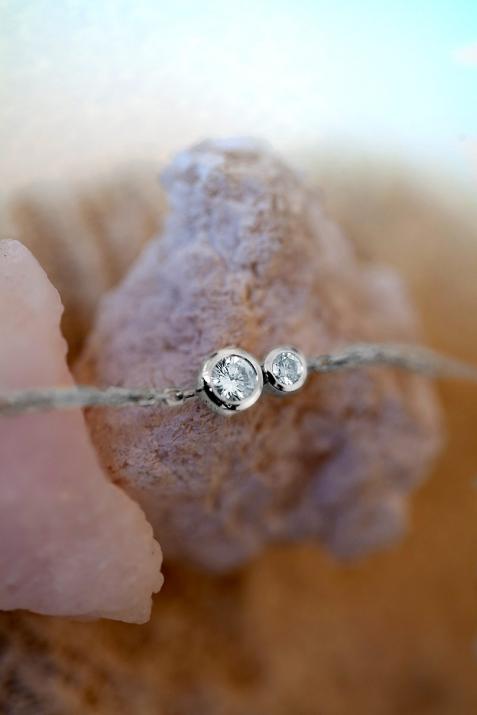 Pulsera en cadena con diamante de 0.15ct en oro blanco - Redline - 0++