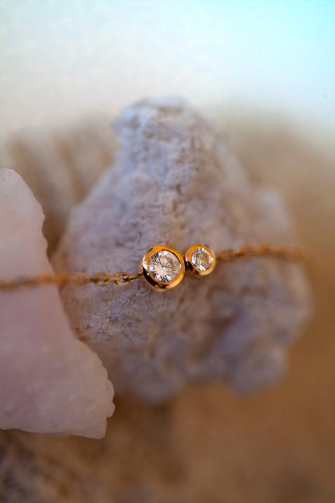 Pulsera en cadena con diamante de 0.15ct en oro amarillo - Redline - 0++