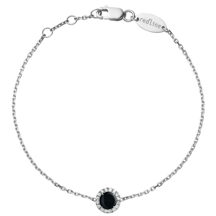Pulsera de cadena Reine Onyx Oro Blanco - Redline - 0++