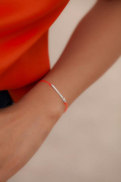 Pulsera de hilo y tubo con diamante de 0.5ct con cierre en oro blanco - Redline - 0++