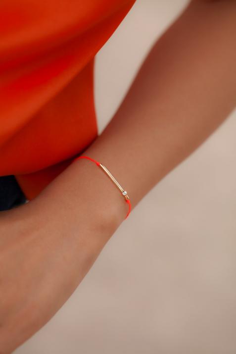 Pulsera de hilo y tubo con diamante de 0.5ct con cierre en oro amarillo - Redline - 0++