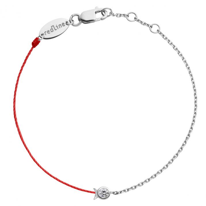 Pulsera pez oro blanco 18k y diamantes  - Redline - 0++