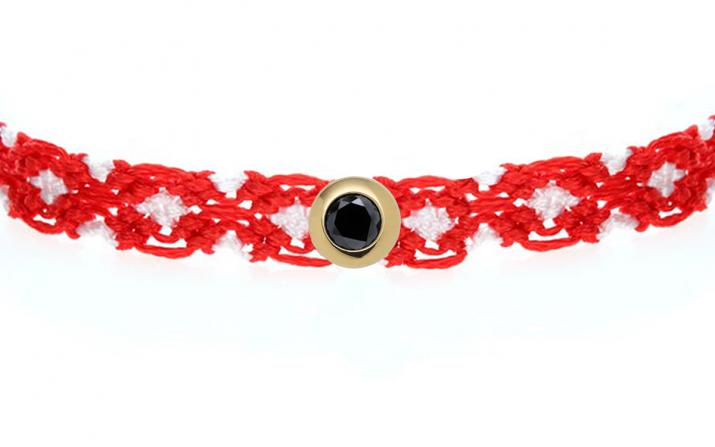 Pulsera multihilos con diamante negro de 0.5ct en oro amarillo - Redline - 0++