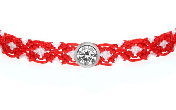 Pulsera multihilos con diamante de 0.10ct en oro blanco - Redline - 0++
