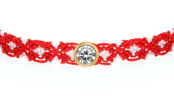 Pulsera multihilos con diamante de 0.10ct en oro amarillo - Redline - 0++