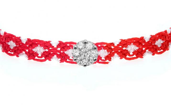 Pulsera multihilos con diamante de 0.10ct en oro blanco - Redline - 0++