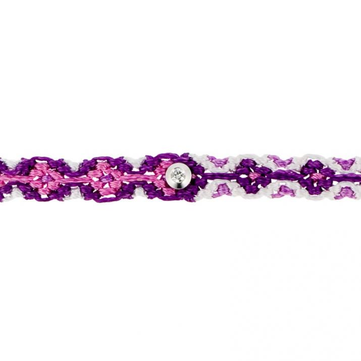 Pulsera multihilos con diamante negro de 0.5ct en oro blanco - Redline - 0++