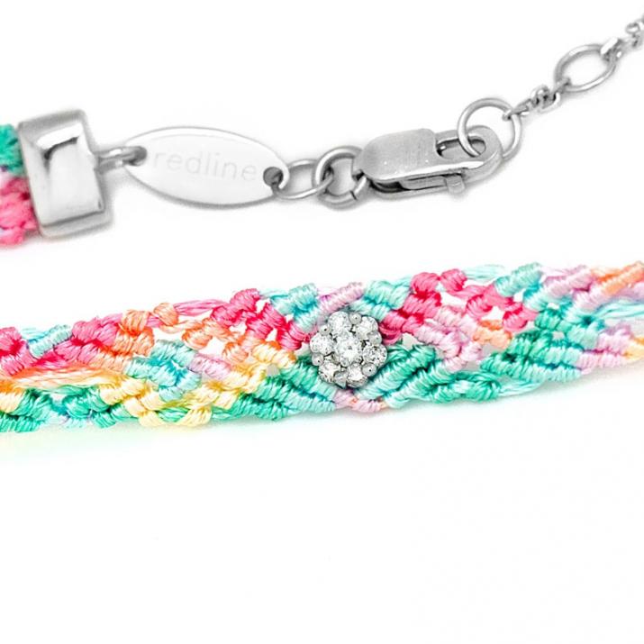 Pulsera multihilos con diamante de 0.5ct en oro blanco - Redline - 0++