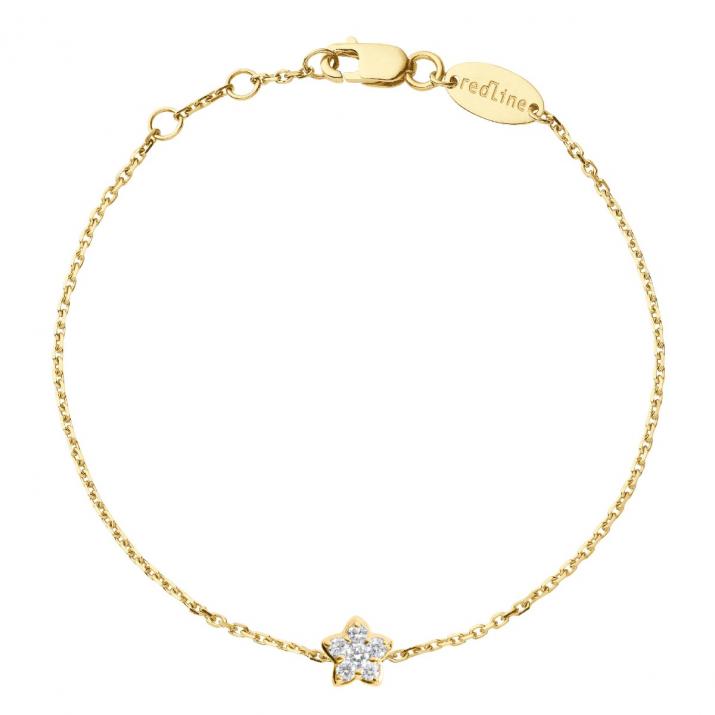 Chain bracelet with 0.05ct diamonds on a star in yellow gold - Redline - 0++