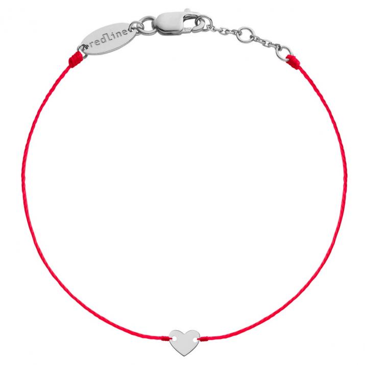 String Bracelet For Women Heart Shaped in White Gold  - Redline