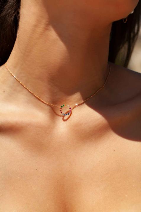 Aurelange Rainbow Sapphires Collar de oro rosa - Redline - 0++