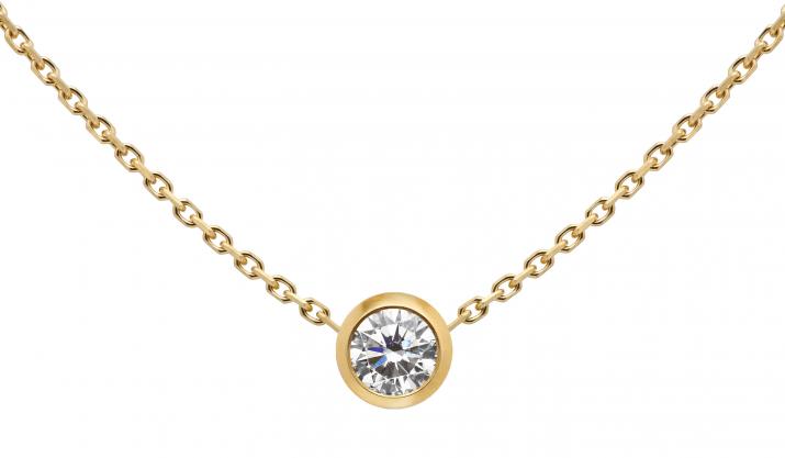 Collar en cadena con diamante 0.20ct en oro amarillo - Redline - 0++