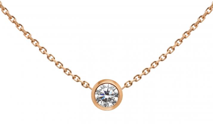 Collar en cadena con diamante 0.20ct en oro rosa - Redline - 0++