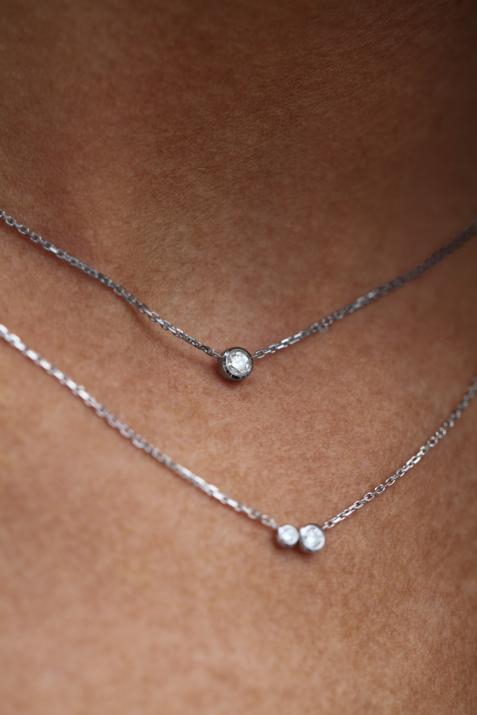 Collar cadena con diamante de 0.10ct en oro negro - Redline - 0++