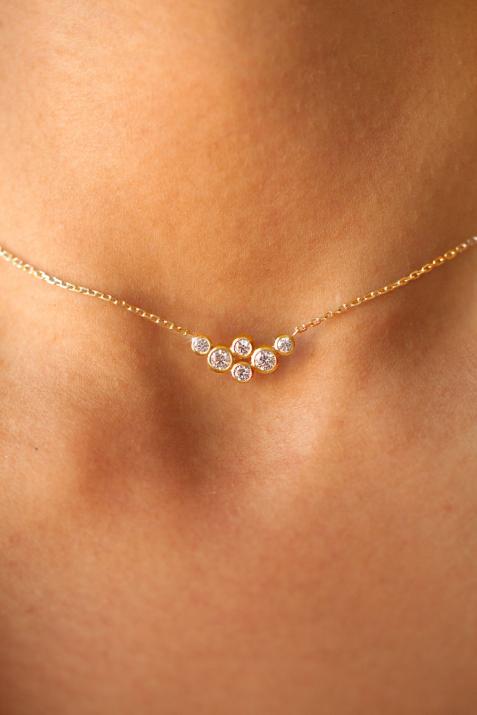 Collar en cadena con 0.40ct de diamantes en base de oro amarillo - Redline - 0++