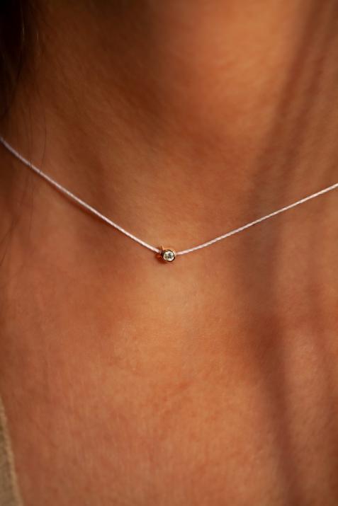 Collar Mini Pure Fish con hilo de oro amarillo - Redline - 0++