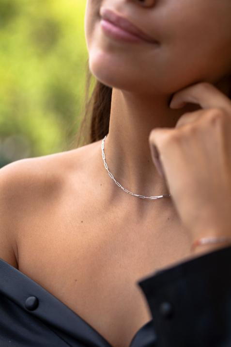 Collar de cadena My Way en oro blanco - Redline - 0++