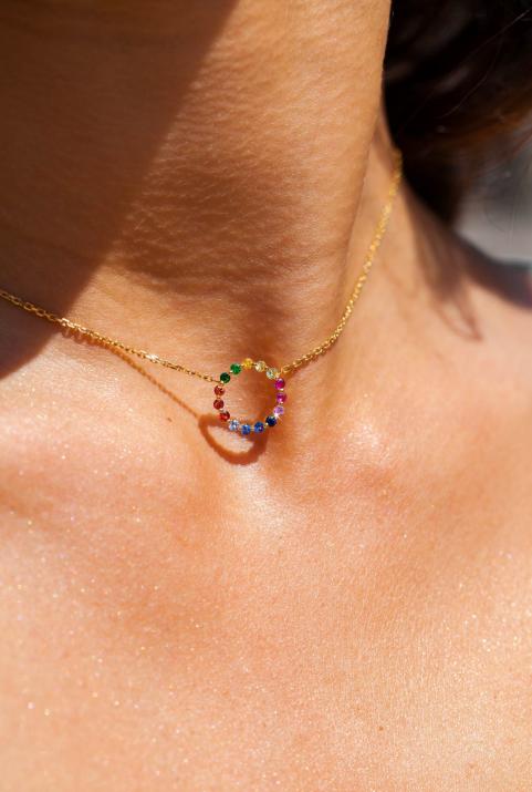 Aurelange Rainbow Sapphires Chain Collar oro amarillo - Redline - 0++