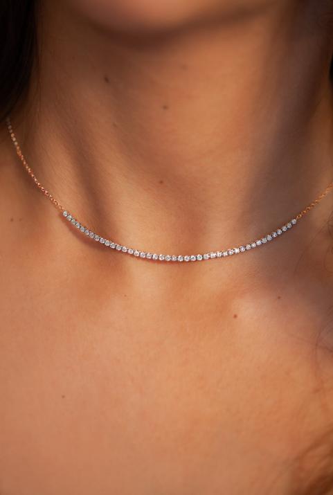 Collar en cadena con 0.84ct de diamantes en oro rosa - Redline - 0++