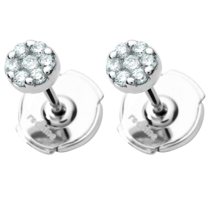 Pendientes so illusion con diamante de 0.20 ct en oro blanco - Redline